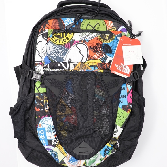 north face sticker bomb backpack